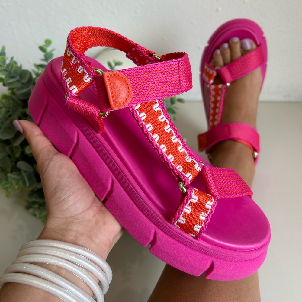 Fuchsia Teva Look a Like Sandals